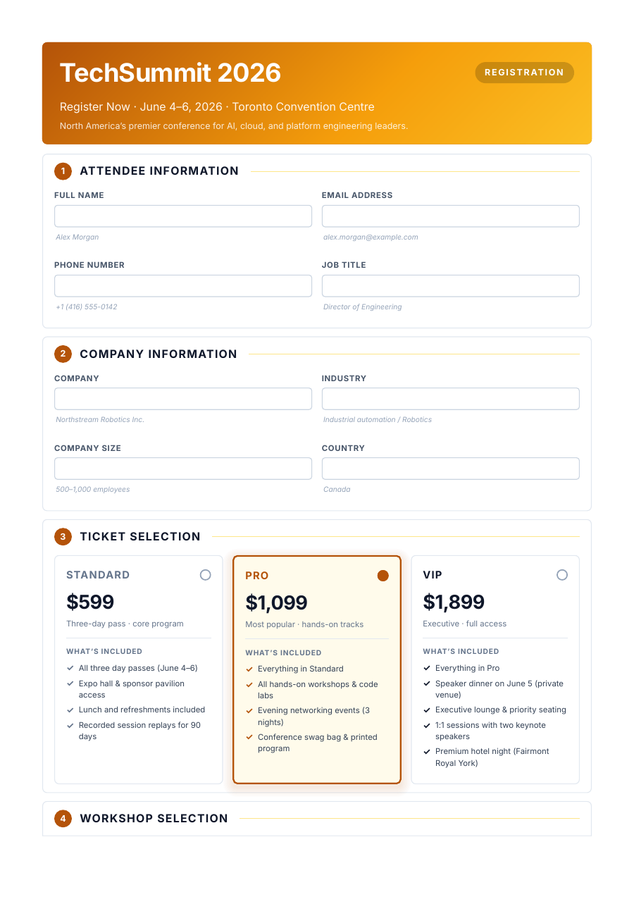 Event Registration template — page 1
