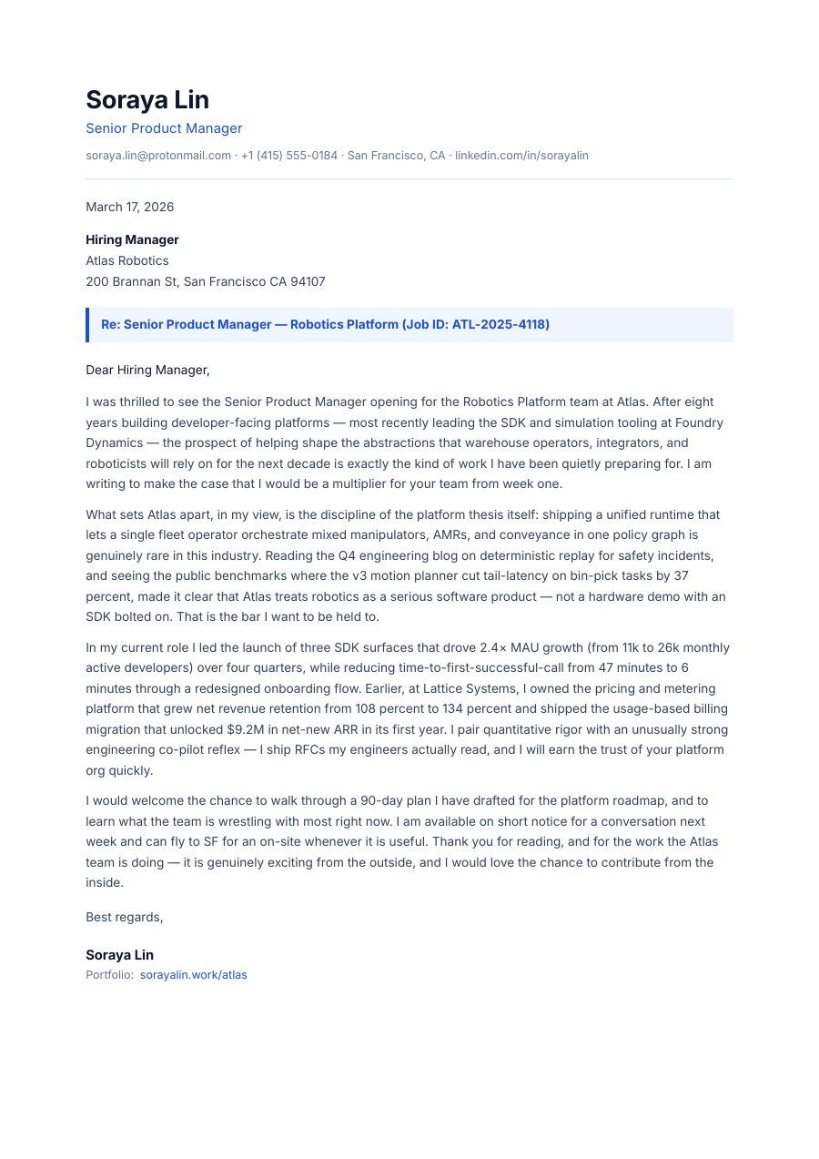 Cover Letter template — page 1