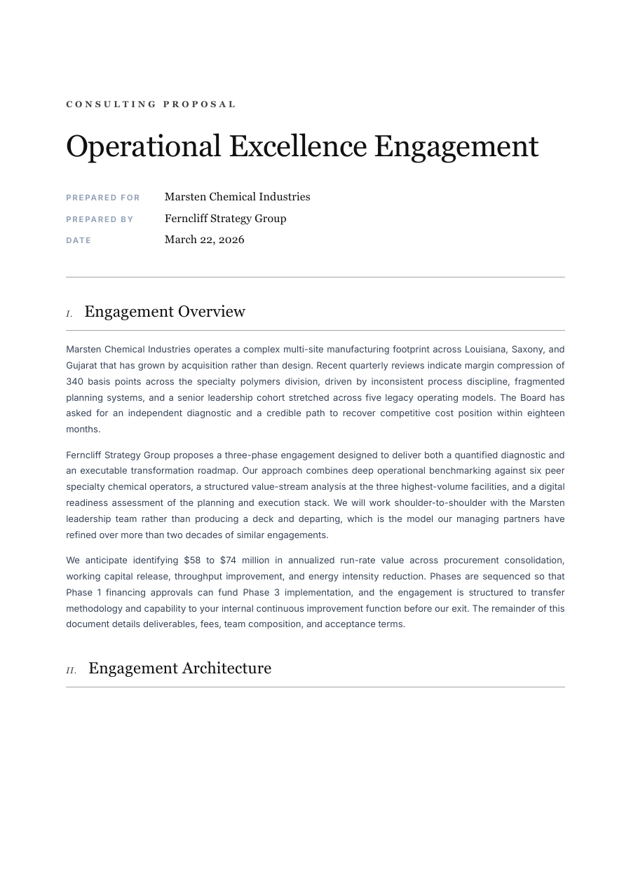 Consulting Proposal template — page 1