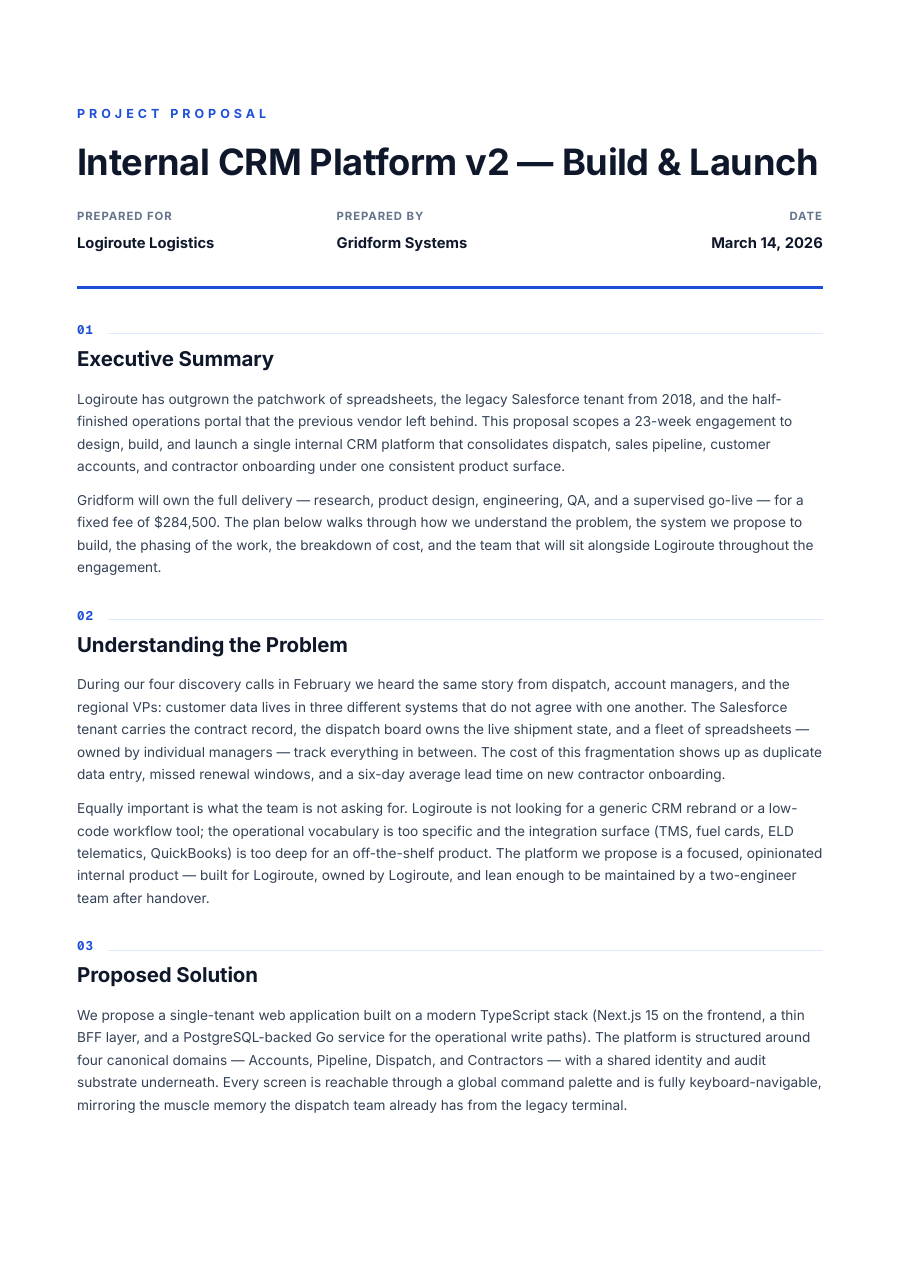 Project Proposal template — page 1